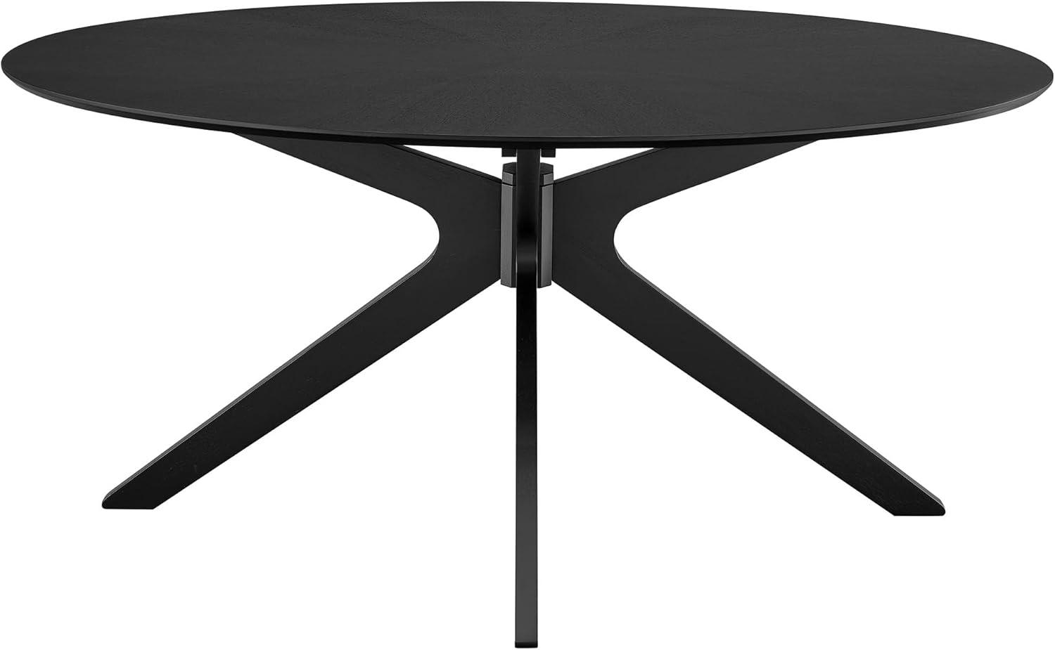 Modway Crossroads Oval Wood Dining Table In Black