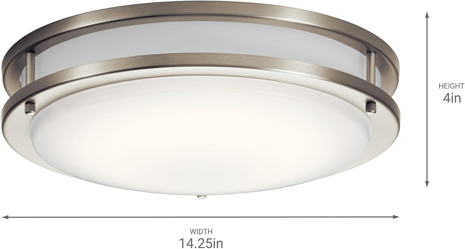 Kichler 10769Led Avon 14" Wide Integrated Led Flush Mount Drum Ceiling Fixture - Nickel