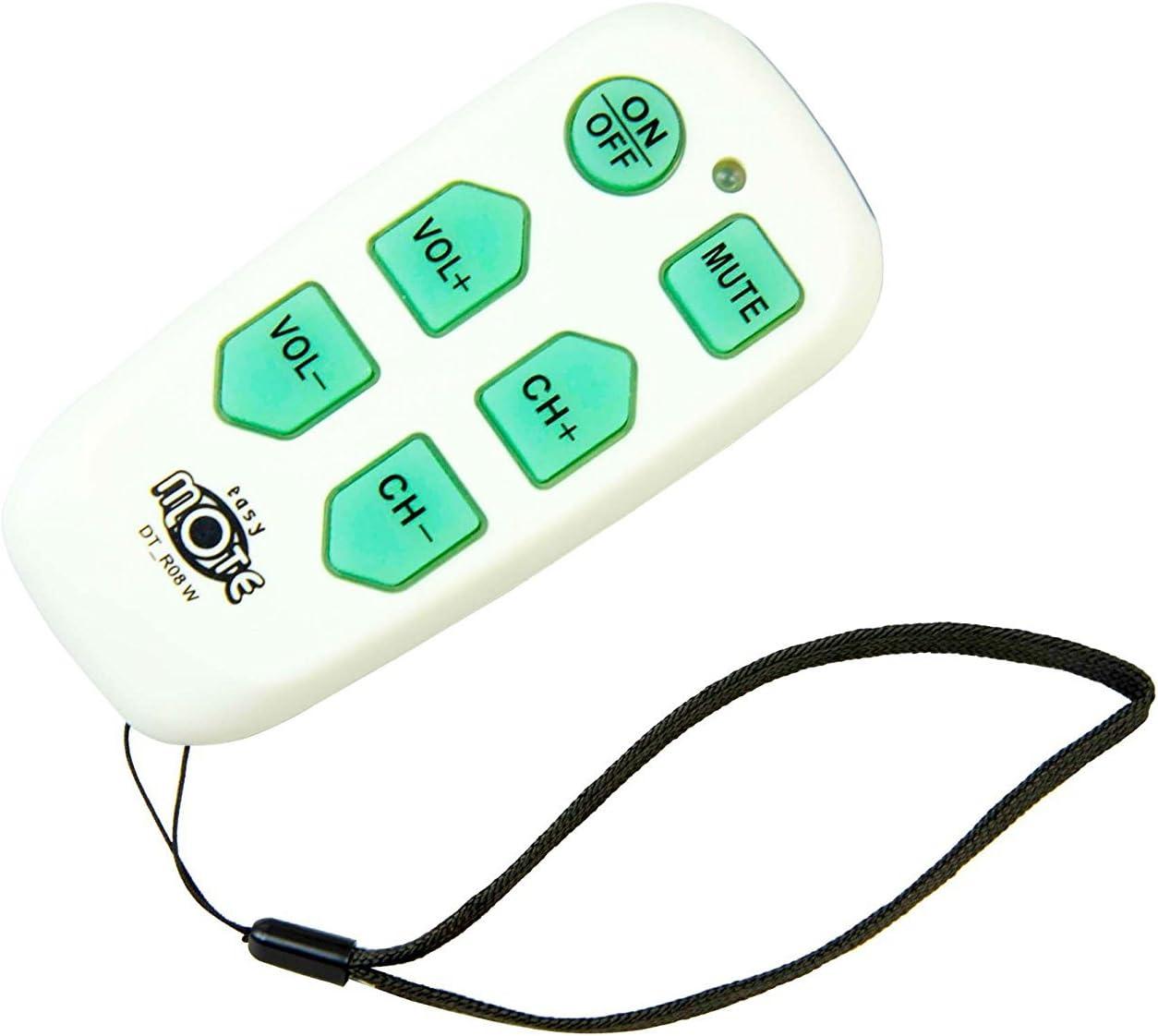 Universal Big Button TV Remote - EasyMote | DT-R08B. Backlit, Easy Use, Smart, Learning Television & Cable Box Controller, Perfect for Assisted Living Elderly Care.