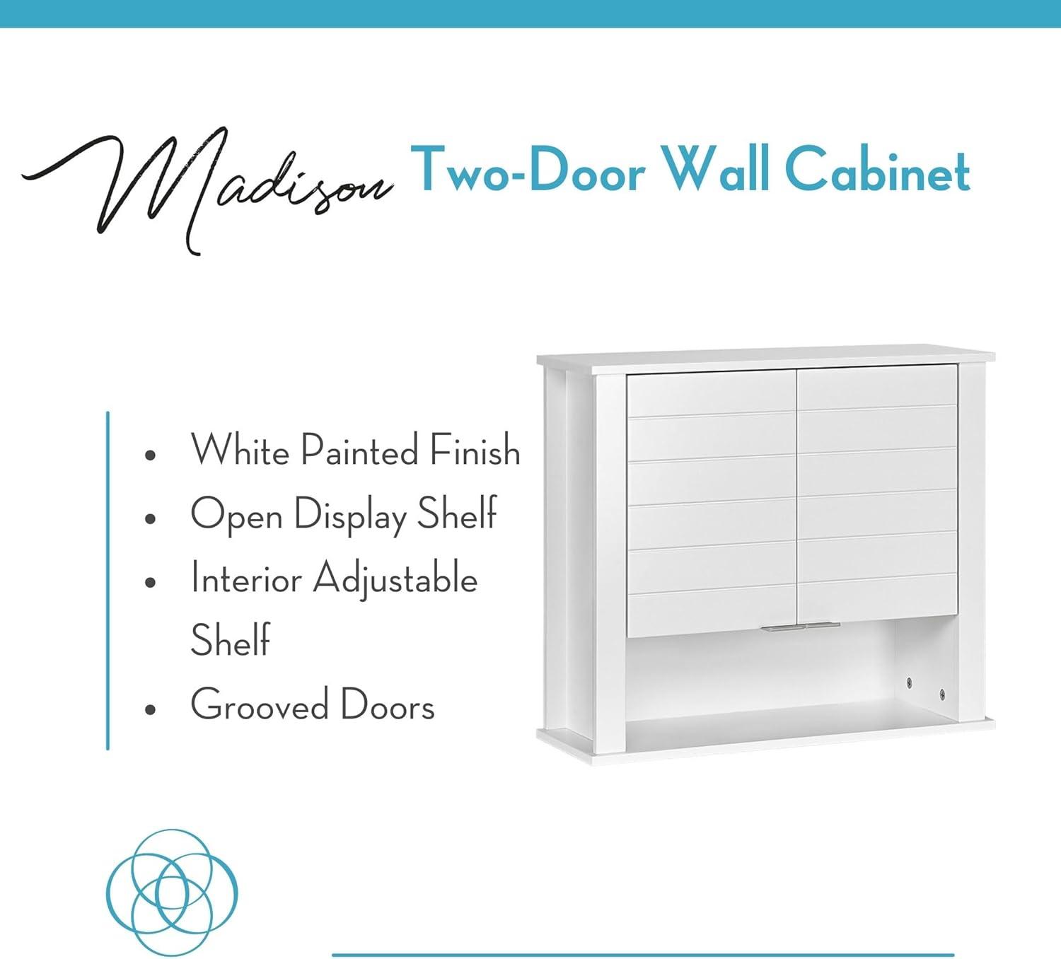 RiverRidge Home RiverRidge Madison Two-Door Bathroom and Laundry Wall Mount Storage Medicine Cabinet with Fixed and Adjustable Shelf