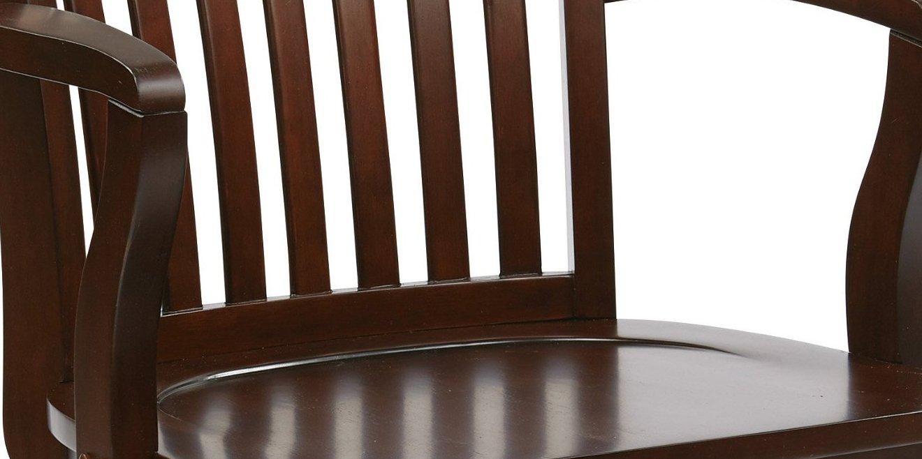 OSP Home Furnishings Deluxe Wood Bankers Chair with Wood Seat in Espresso Wood Finish