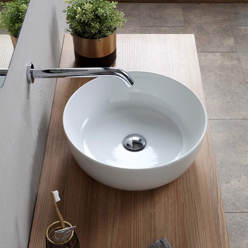 Scarabeo By Nameeks 15.4'' Glossy White Ceramic Circular Bathroom Sink with Overflow