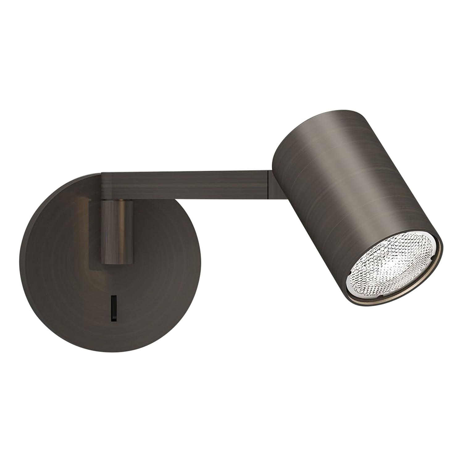 Bronze Adjustable Swing Arm Wall Sconce with Cylindrical Lamp