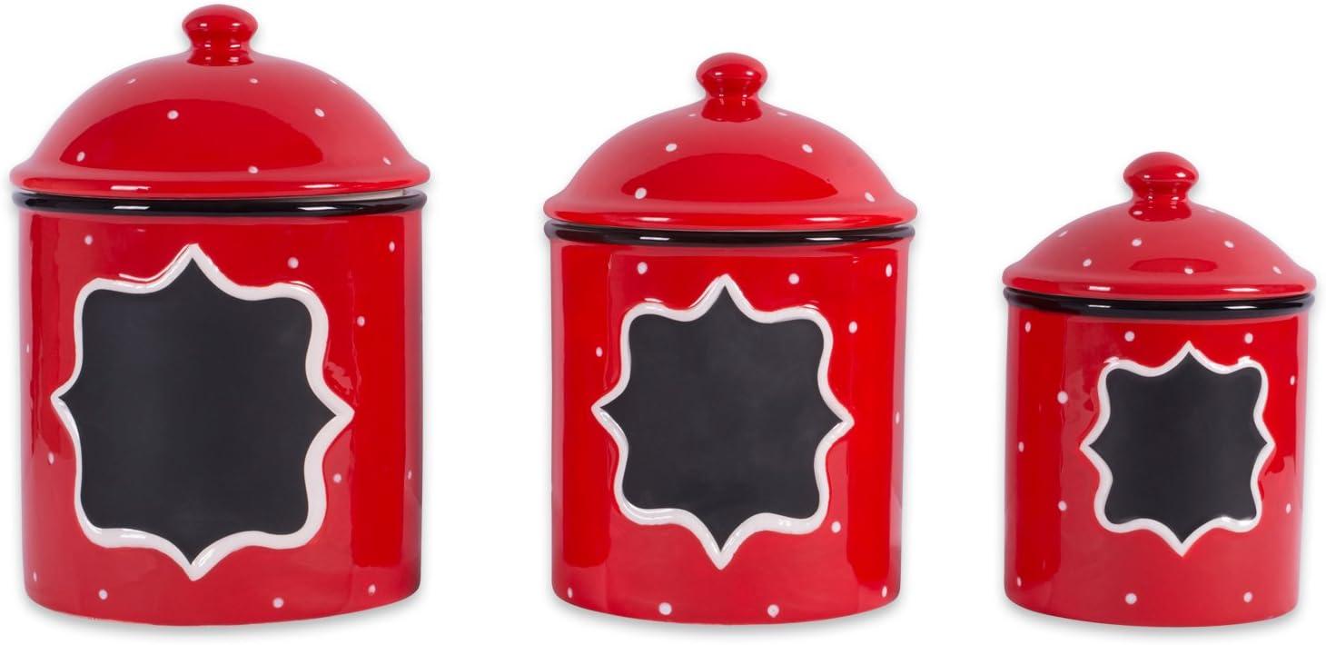 DII Ceramic Red Canister Small