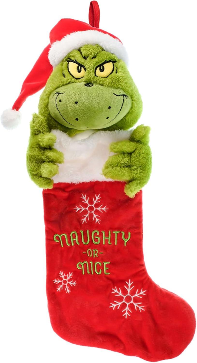 Dr Seuss How the Grinch Stole Christmas Grinch 24" 3D Plush Stocking