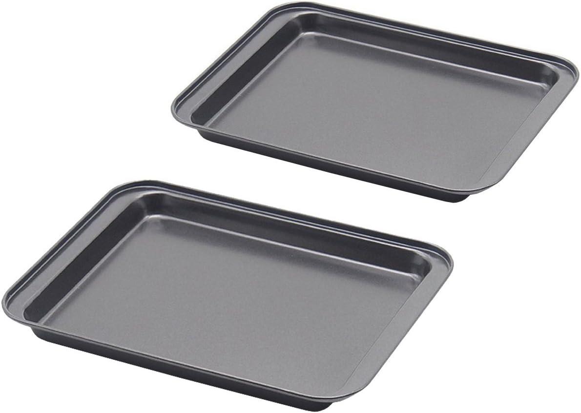 Baking Sheet Set of 2, SS&CC Profession 8 Inch Nonstick Sheet Pan Set, Dishwasher Safe, Organic Environmental Friendly Premium Coating, Carbon Steel Half Toaster Oven Pan Tray Replacem