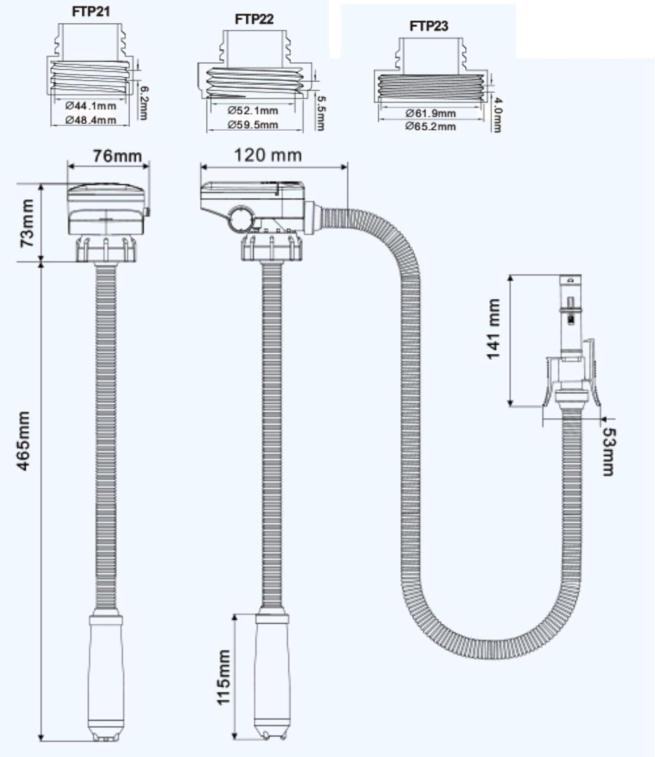 SEAFLO Fuel Pump Transfer Pump (Flow Rate 2.3 GPM - 3.1 GPM) with Hose Suction Pipe Length (18”/ 465mm) and Flexible Discharge Hose Length: 41”/ 1050mm