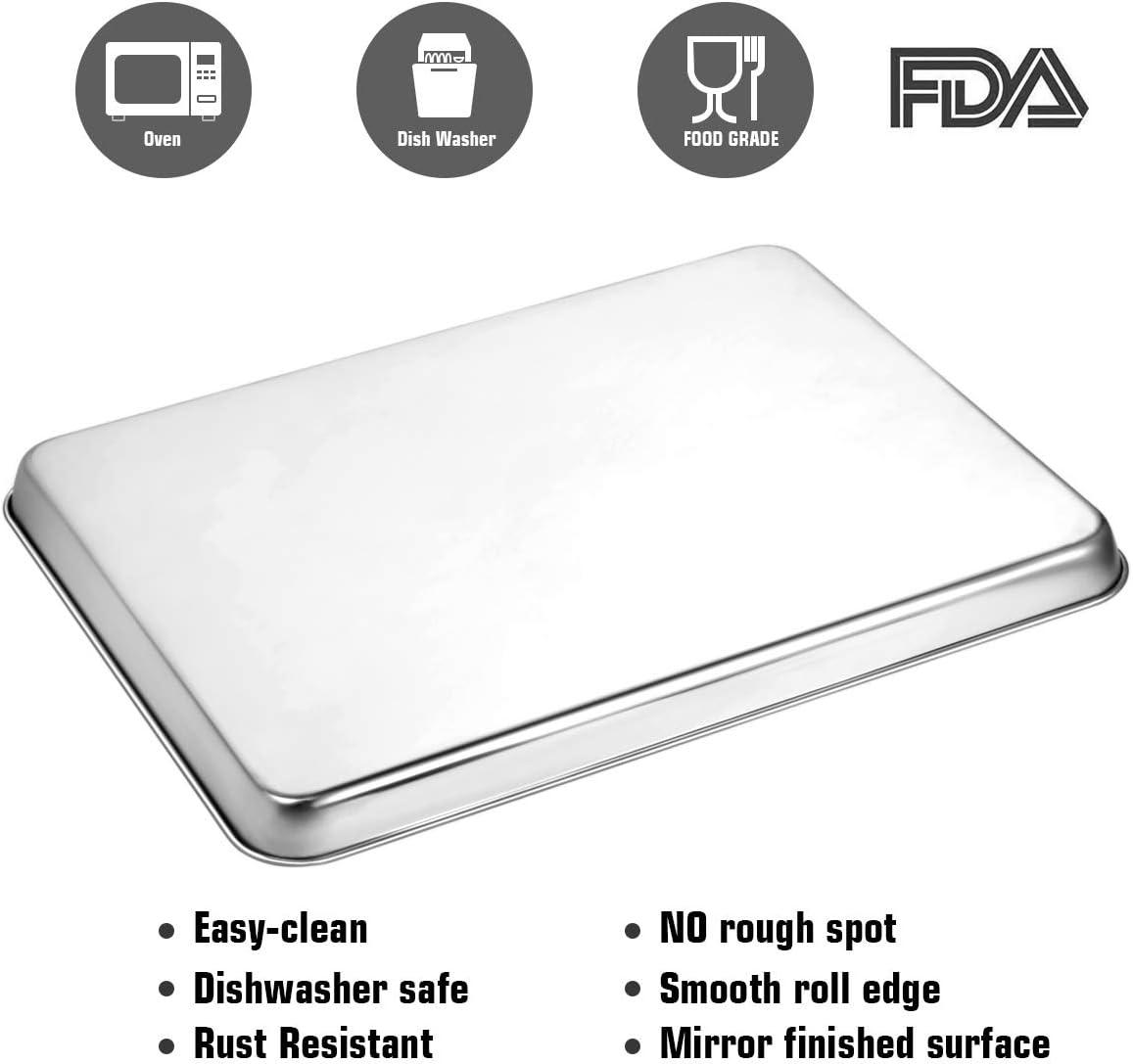 Stainless Steel Heavy Duty Cookie Sheets Set of 2