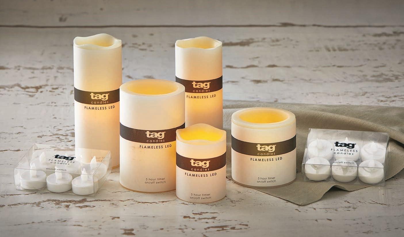 TAG LED Pillar Candle, Ivory - 3x6" (204608)