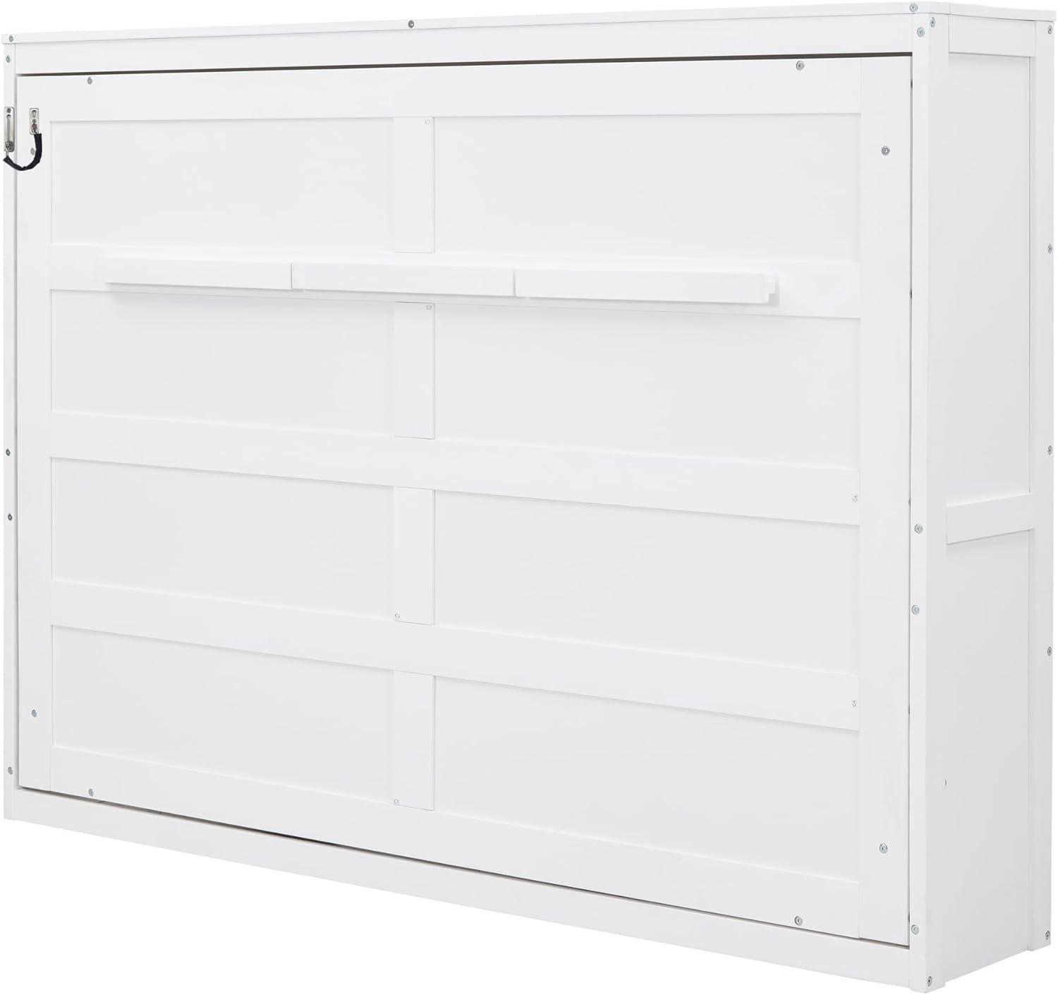 Queen Size Murphy Bed Wall Bed,Space-Saving Wall Bed for Multipurpose Rooms,Queen size murphy bed cabinet,Sleeping Arrangement for Multipurpose Area, Bedroom, Guest Room, or Living Room (White, Queen)