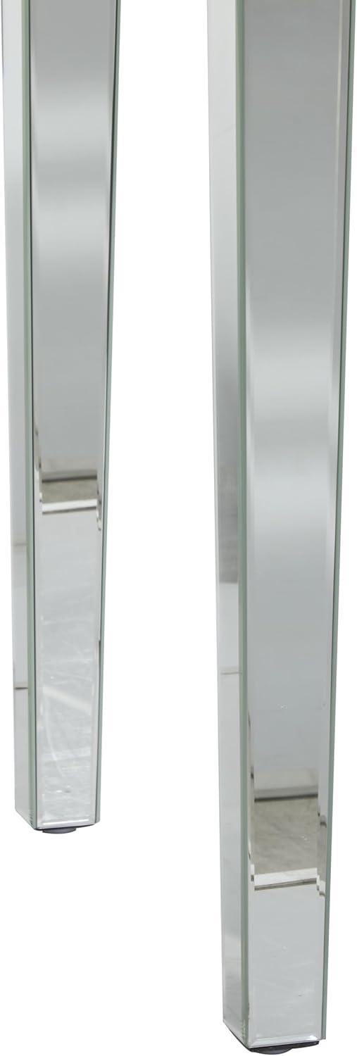 DecMode 47" x 32" Silver Glass Mirrored Console Table, 1-Piece