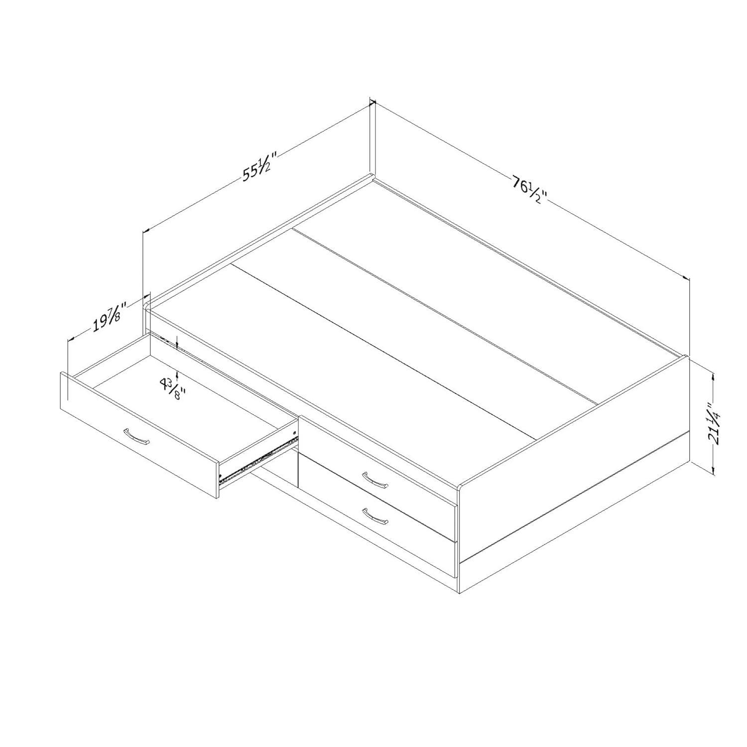 Step One Full Platform Bed with Drawers