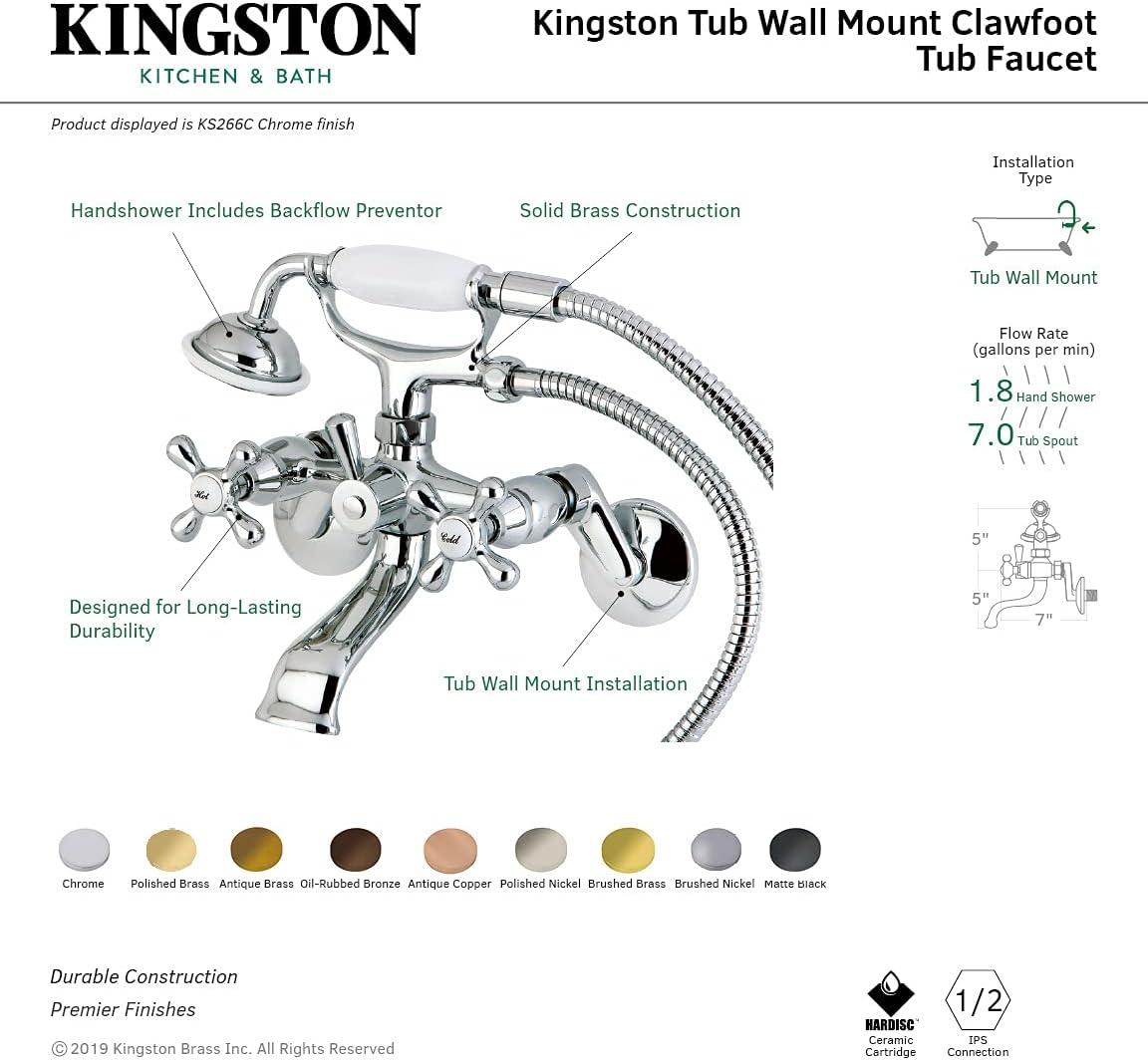 Victorian Elegance Polished Chrome Clawfoot Tub Faucet with Handshower