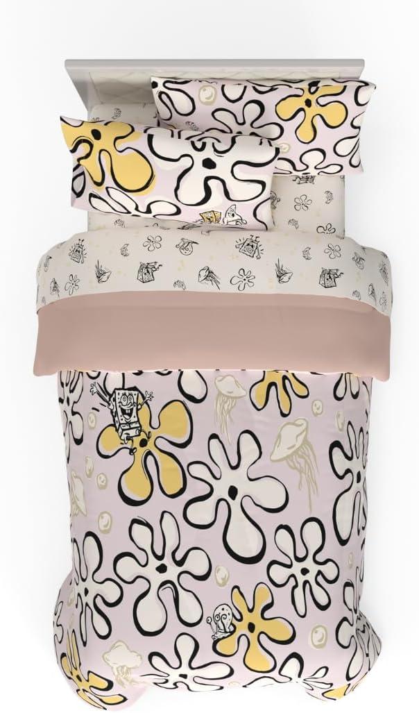 SpongeBob SquarePants Twin Bed-in-a-Bag, 4-Piece, Recycled Microfiber