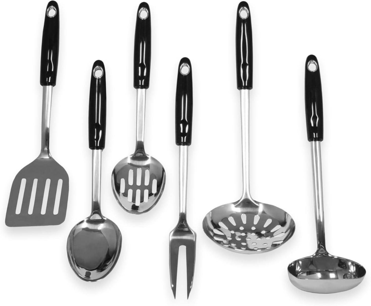 Chef Craft Heavy Duty  Kitchen Tool and Utensil Set, 6 Piece Set, Stainless Steel