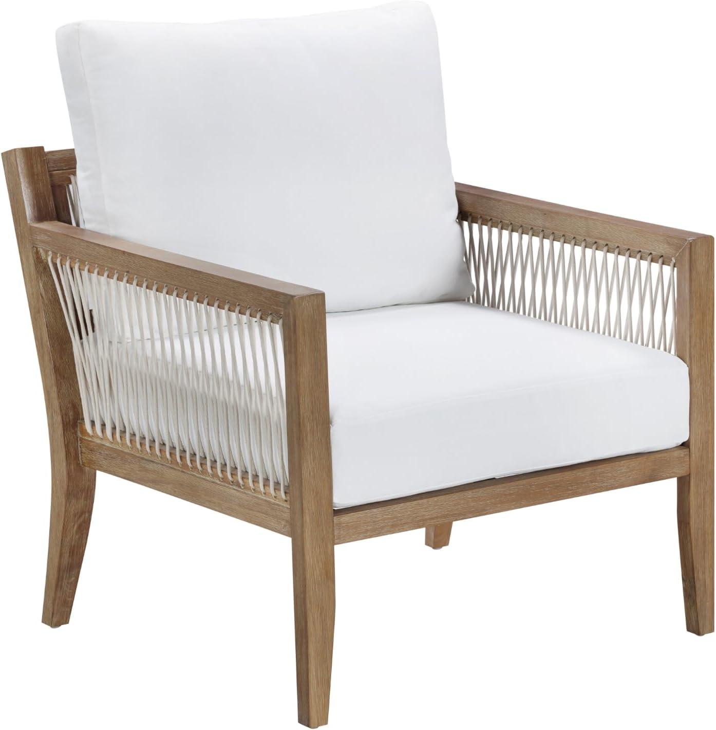 Nathan James 3pc Freya Bohemian Wood Outdoor Patio Conversation Set: Acacia Frame, Removable Cushions