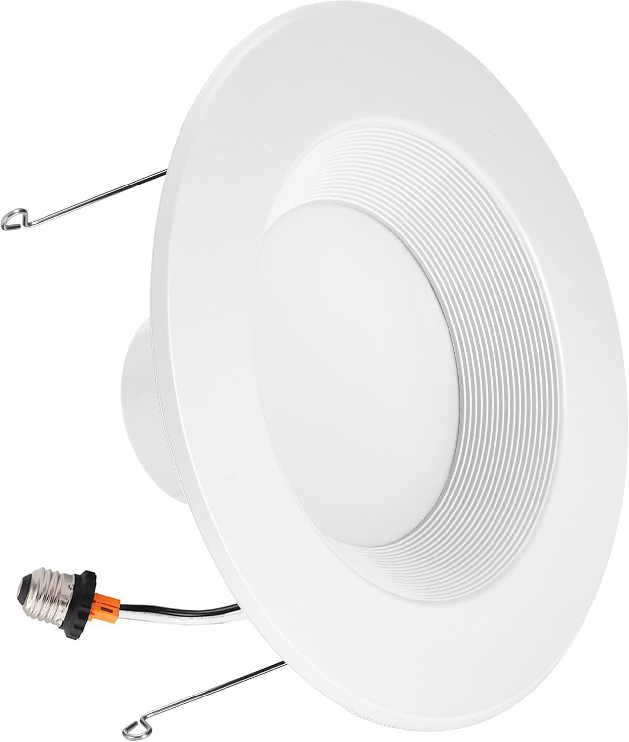 Maxxima 12 Pack 5 in. & 6 in. 5 CCT Retrofit Recessed LED Downlight - 1300 Lumens, E-26 Quick Connect, Dimmable, Color Selectable 2700K-5000K (2700K/3000K/3500K/4000K/5000K), Ideal for Contractors