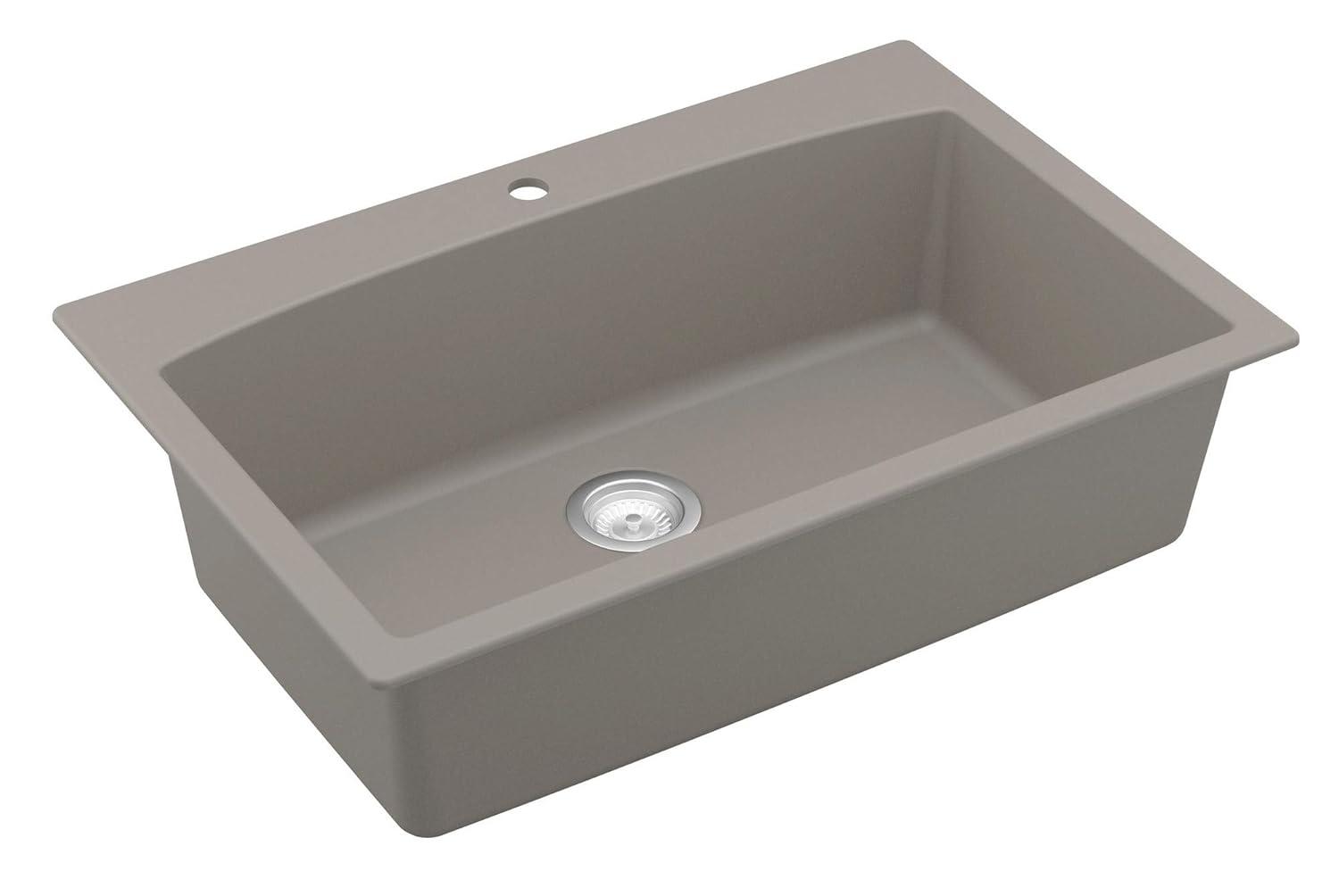 Karran Karran Drop-in Quartz Composite 33'' X 22'' 1-Hole Single Bowl Kitchen Sink QT-712-CN
