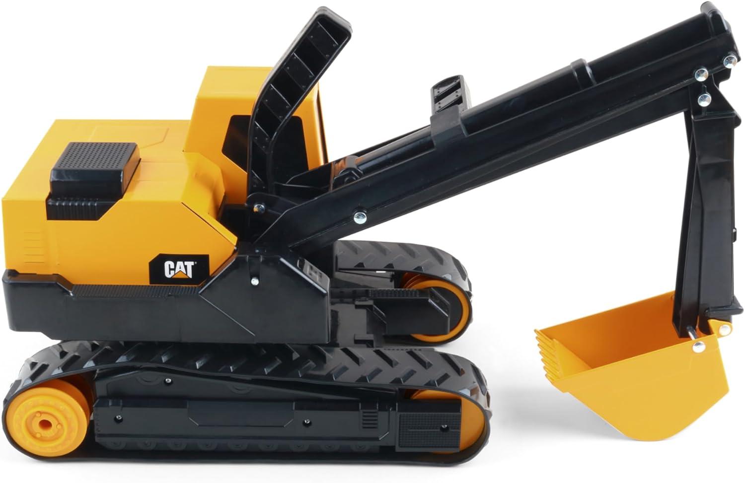 Heavy-Duty Yellow and Black Steel Excavator Toy