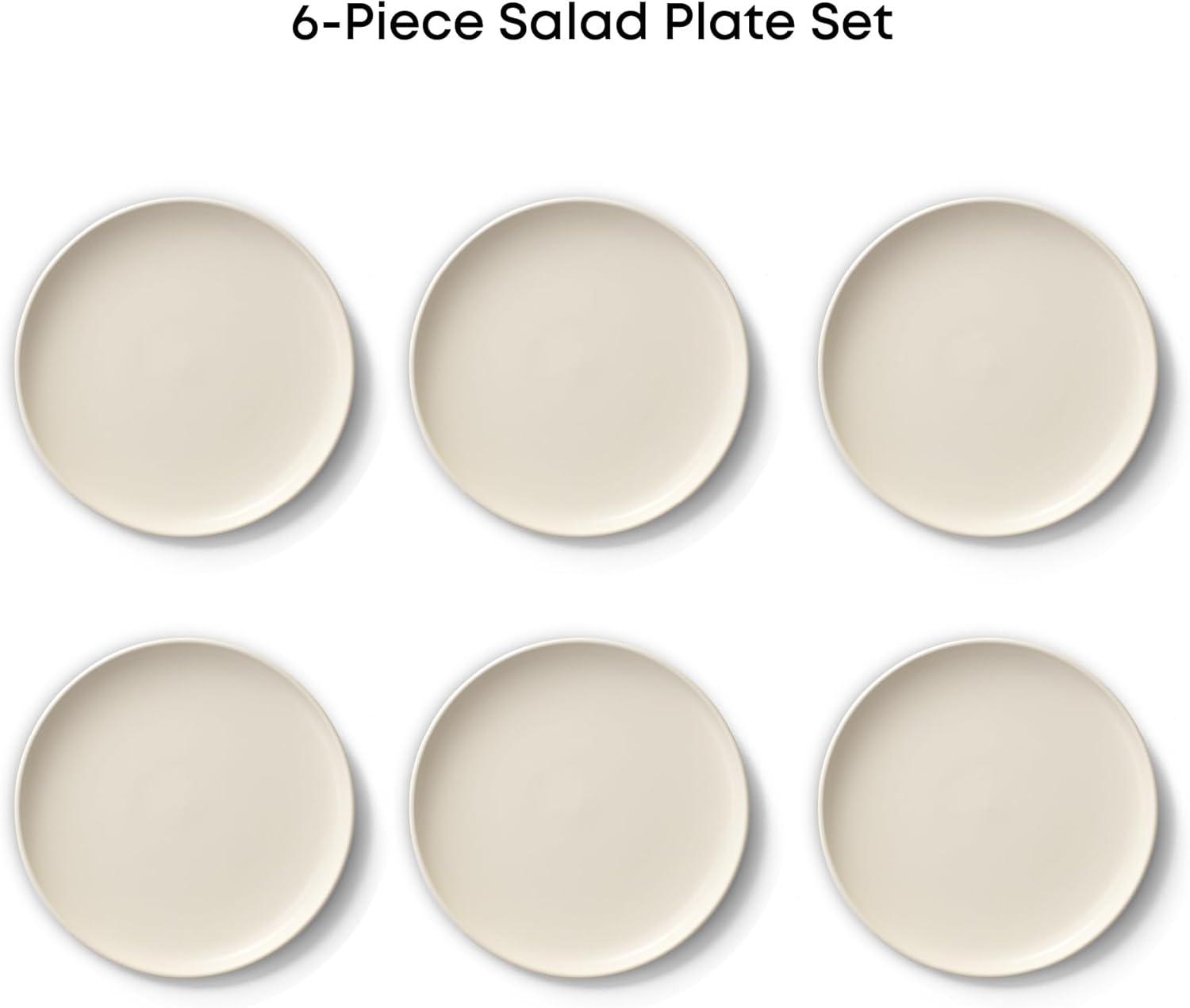 JoyJolt Mesa 6pc Stoneware 8" Salad plate set