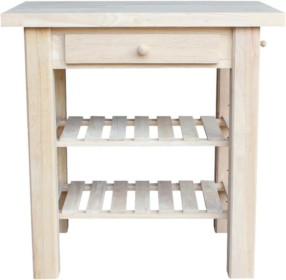 International Concepts Unfinished Butcher Block Kitchen Island