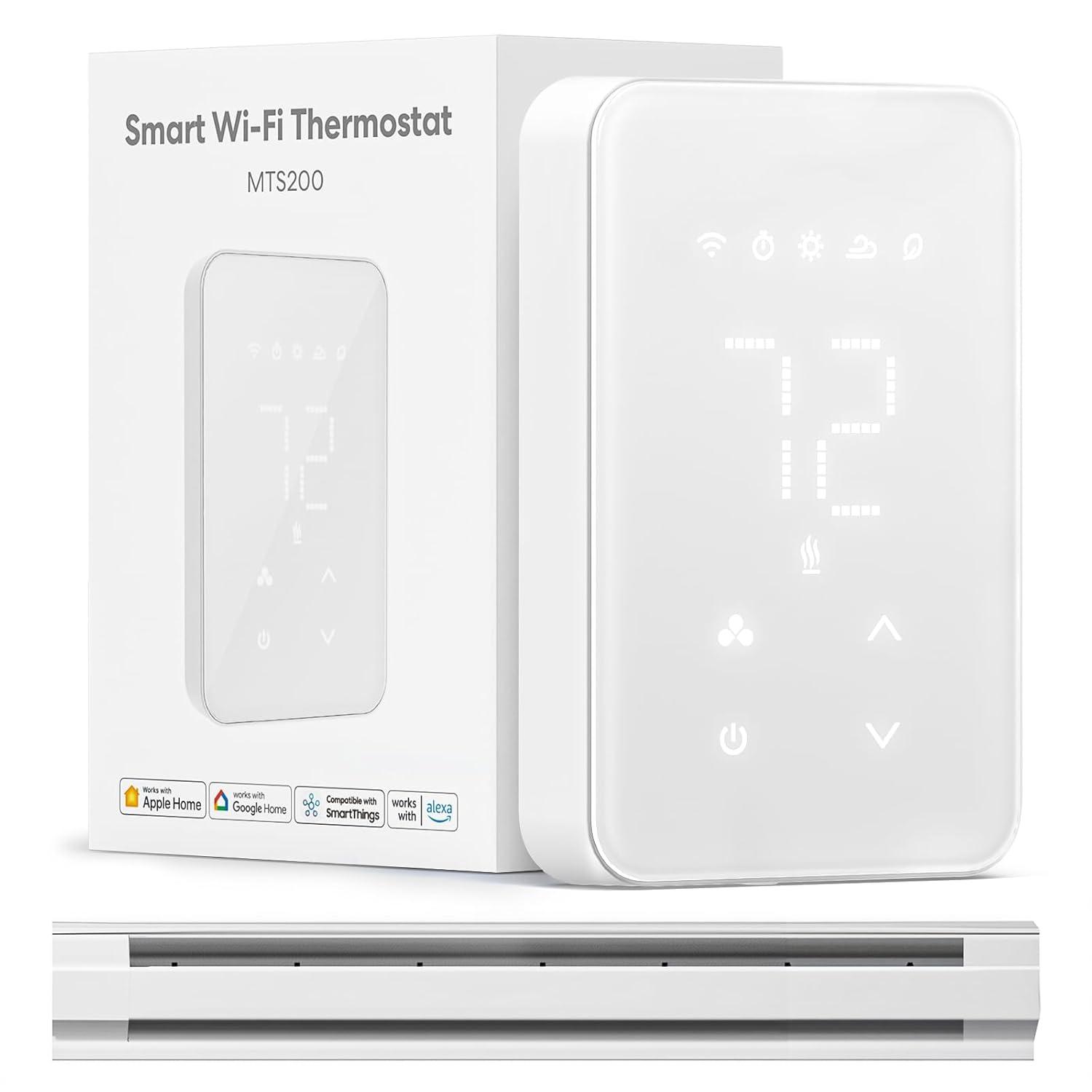 White Digital Programmable Smart Thermostat with Voice Control
