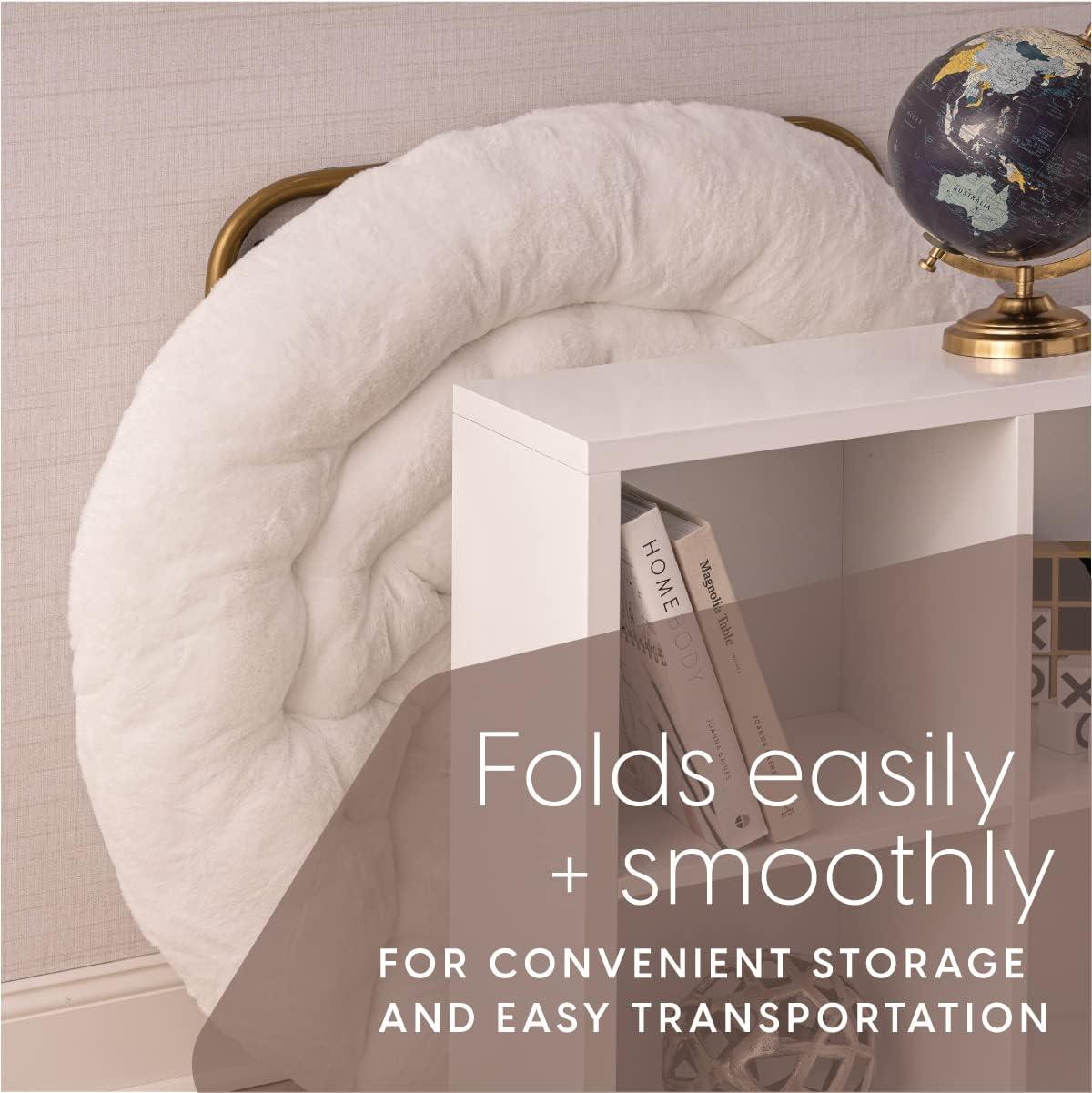 Milliard Cozy Chair / Faux Fur Saucer Chair for Bedroom / X-Large, White