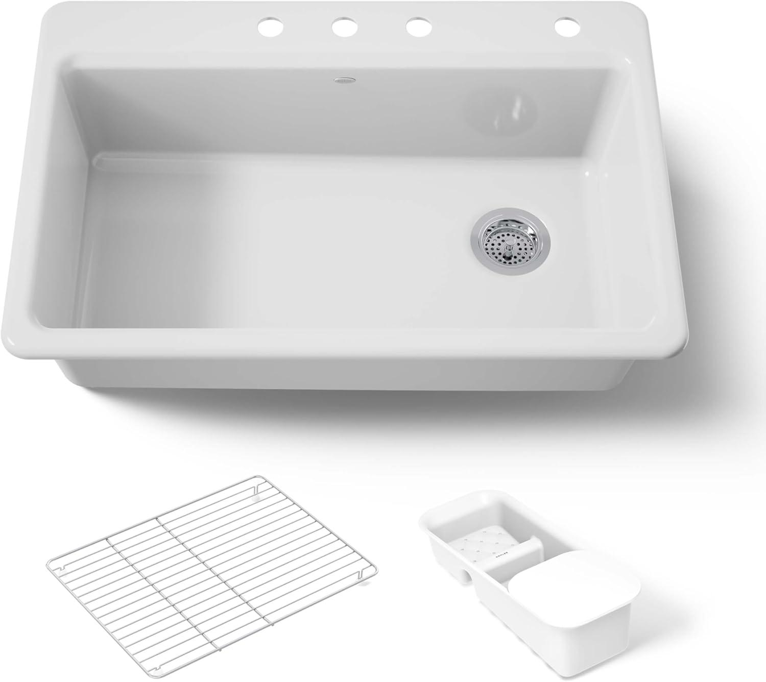 Riverby 33" L x 22" W x 9-5/8" Top-Mount Single Bowl Kitchen Sink W/ Accessories