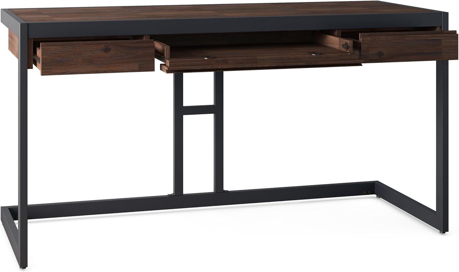 Solid Acacia Wood Modern Industrial Desk