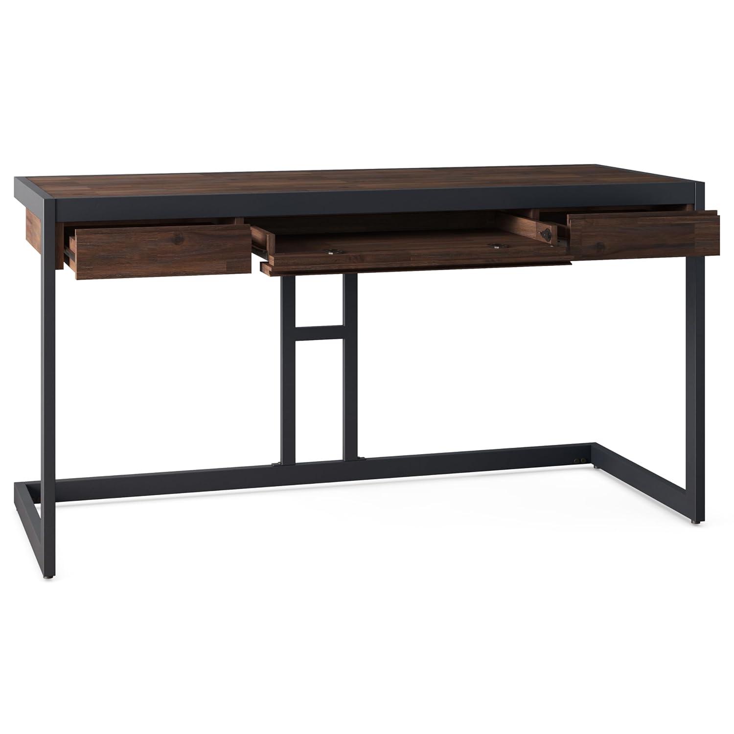Simpli Home Erina SOLID ACACIA WOOD 60" Desk in Distressed White