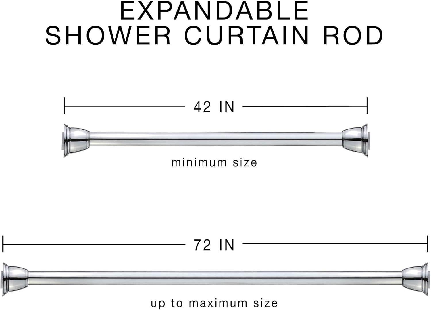 Splash Home 2'' Straight Tension Shower Curtain Rod