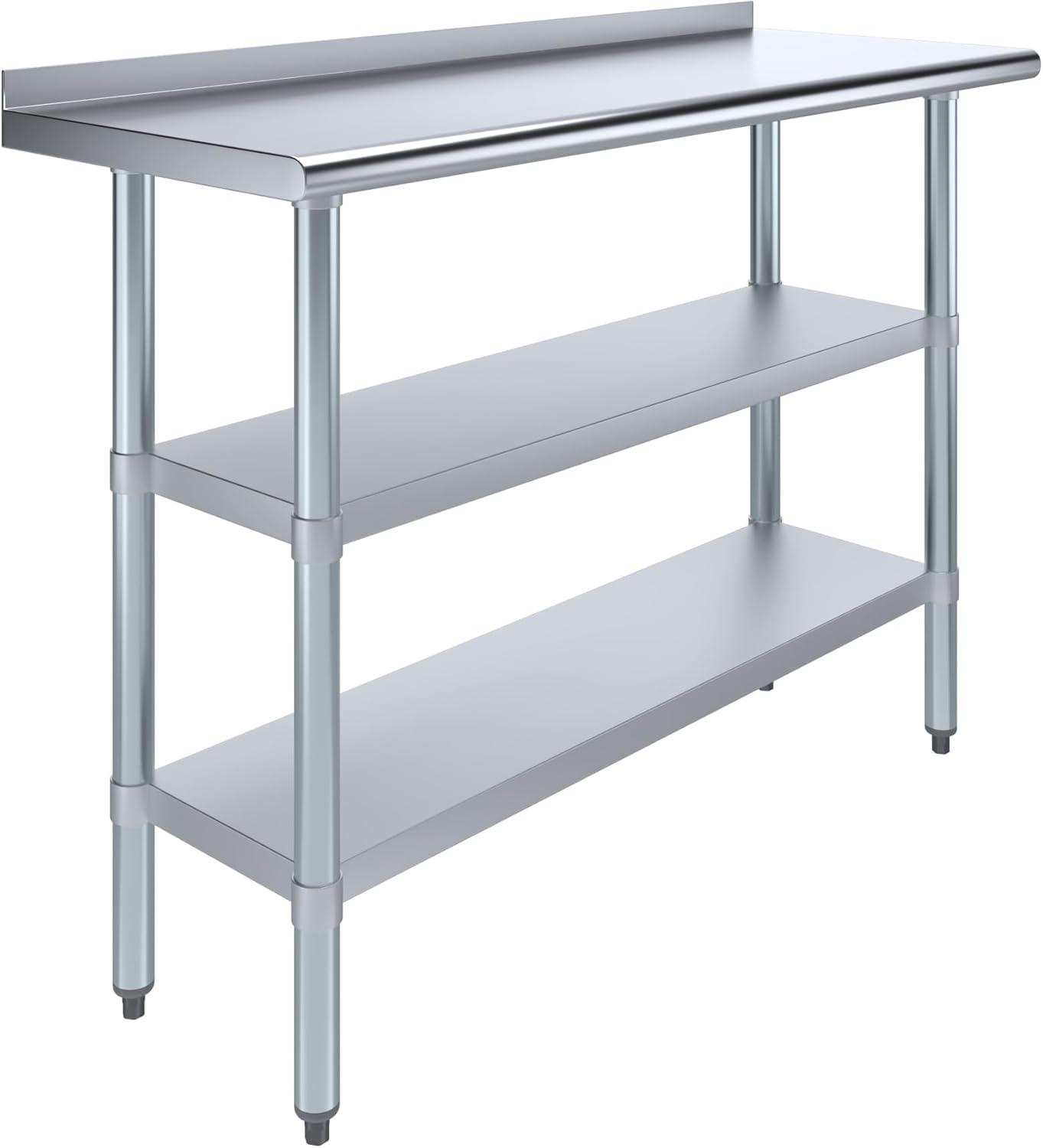 Stainless Steel Work Table with 2 Shelves