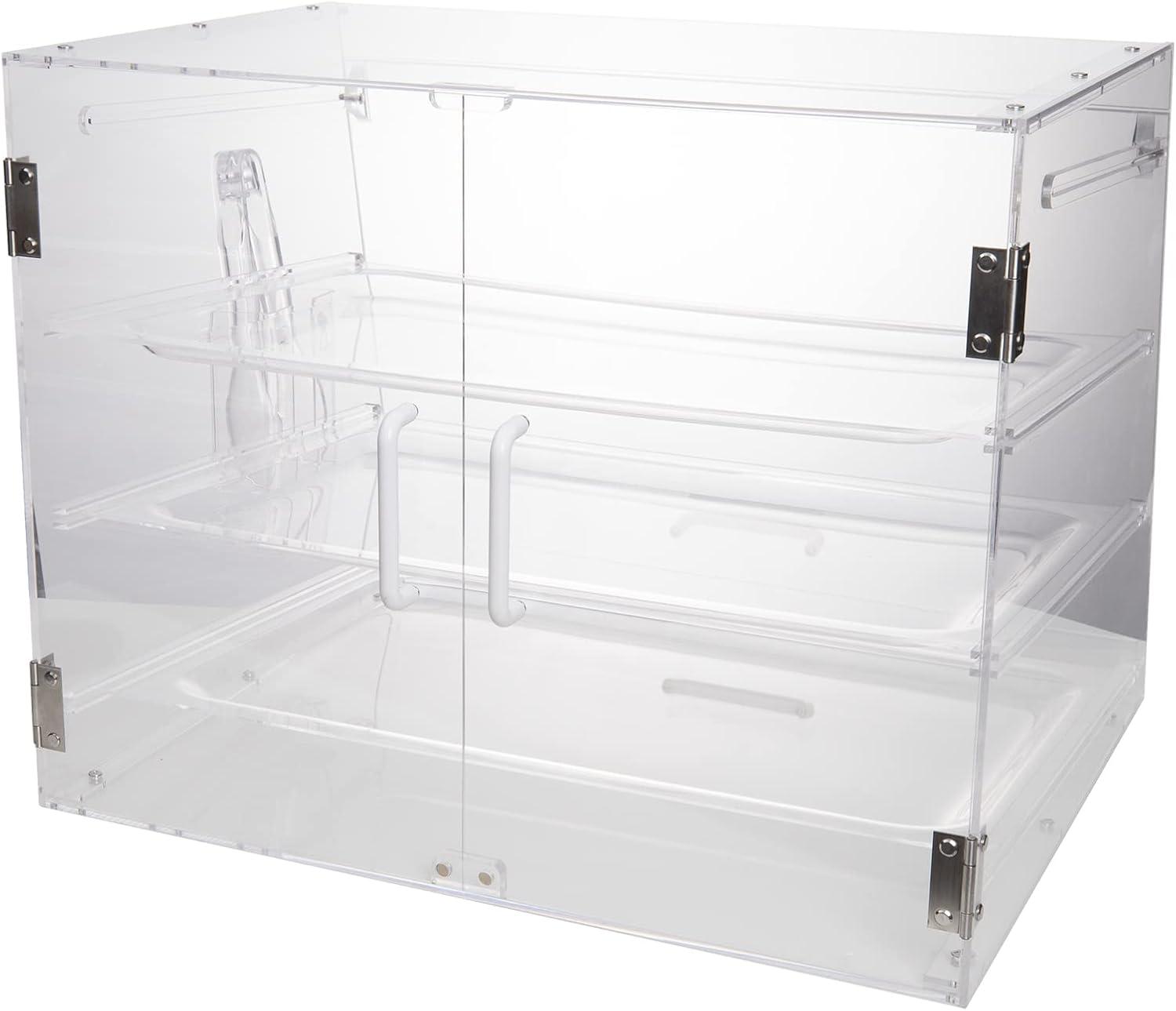 Clear Acrylic 3-Tray Countertop Bakery Display Case with Serving Tong