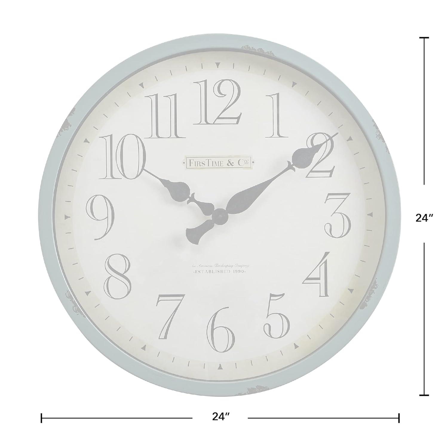 FirsTime & Co. Teal Bellamy Wall Clock, Farmhouse, Analog, 24 x 2 x 24 in