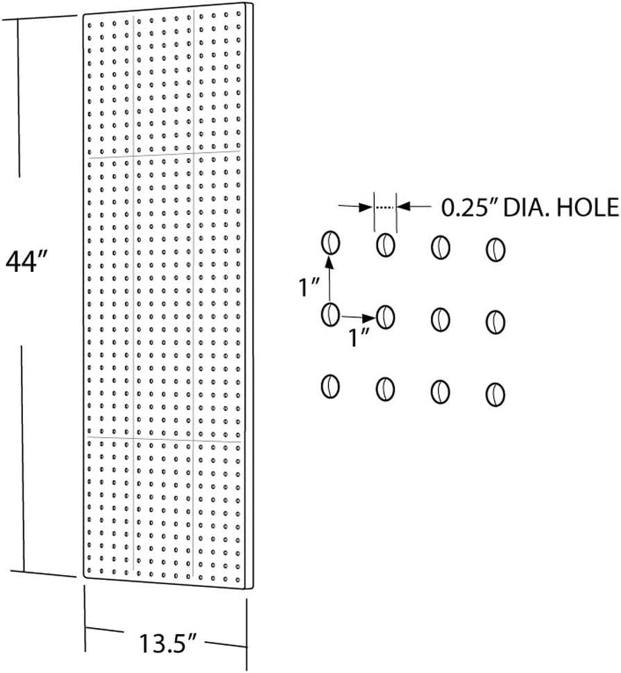 Pegboard Wall Panel Storage Solution, Size: 44"x 13.5", 2-Pack