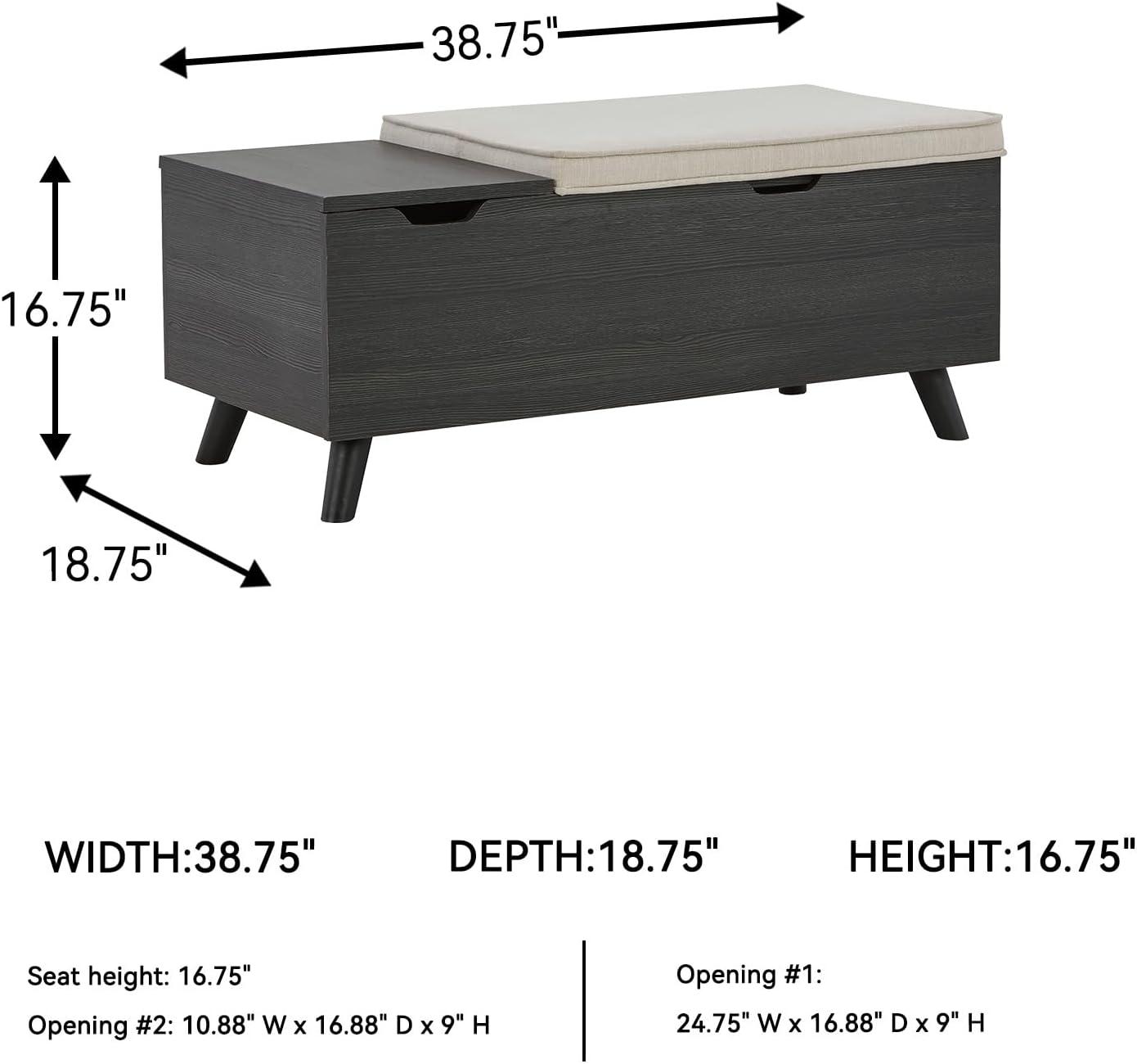 Loon Peak® Kadira Polyester Upholstered Storage Bench