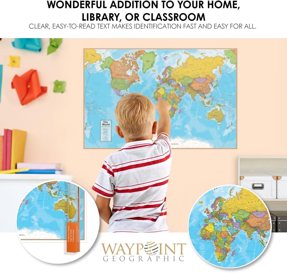 Waypoint Geographic Laminated Wall Maps