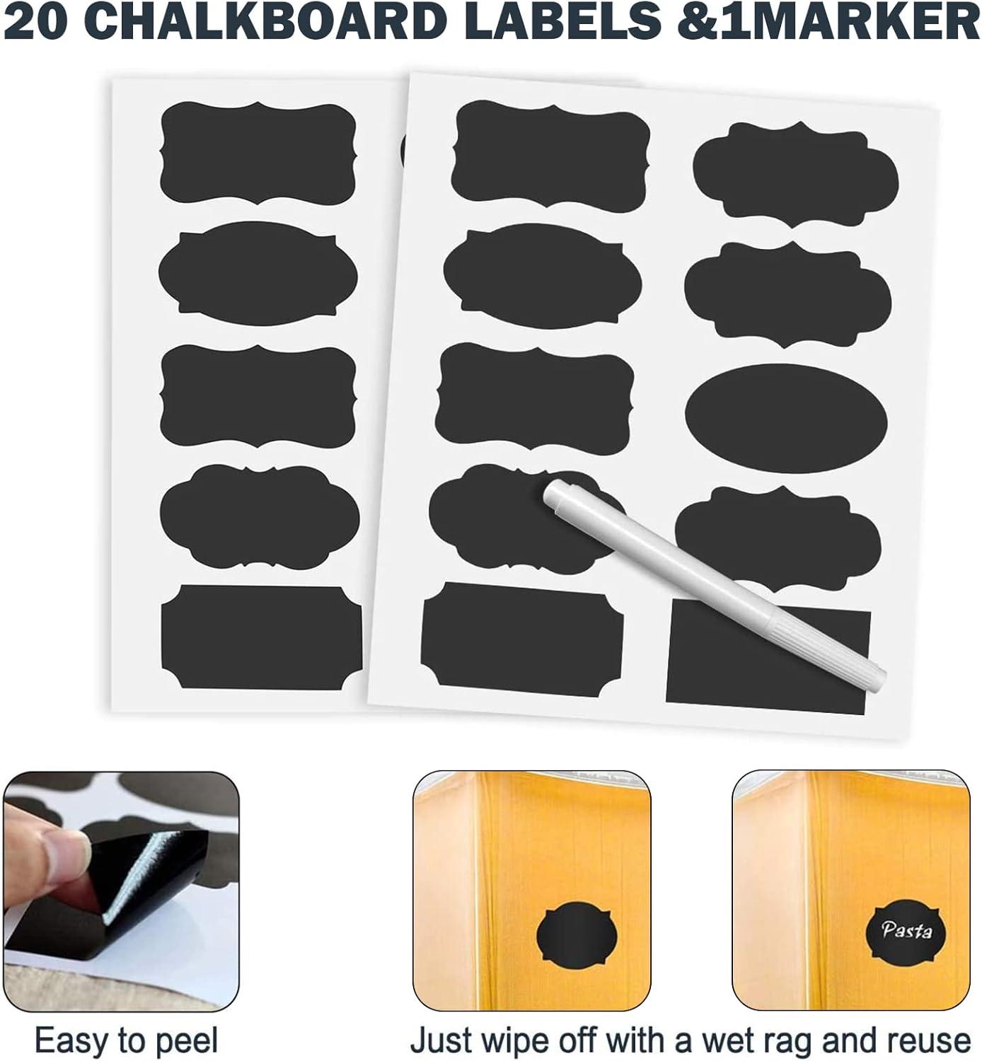 Prep & Savour Extra Large 7qt / 6.5L/220oz Tall Food Storage Containers, WIDE & DEEP, 4-Piece Plastic Airtight Kitchen Pantry Storage Containers for Flour, Sugar, with 4 Measuring Cups,20 Labels