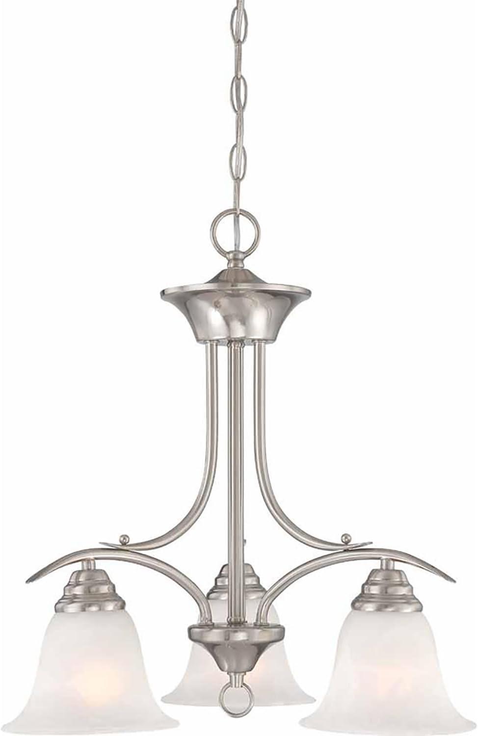 Trinidad 3-Light Brushed Nickel Chandelier with Alabaster Glass Shades