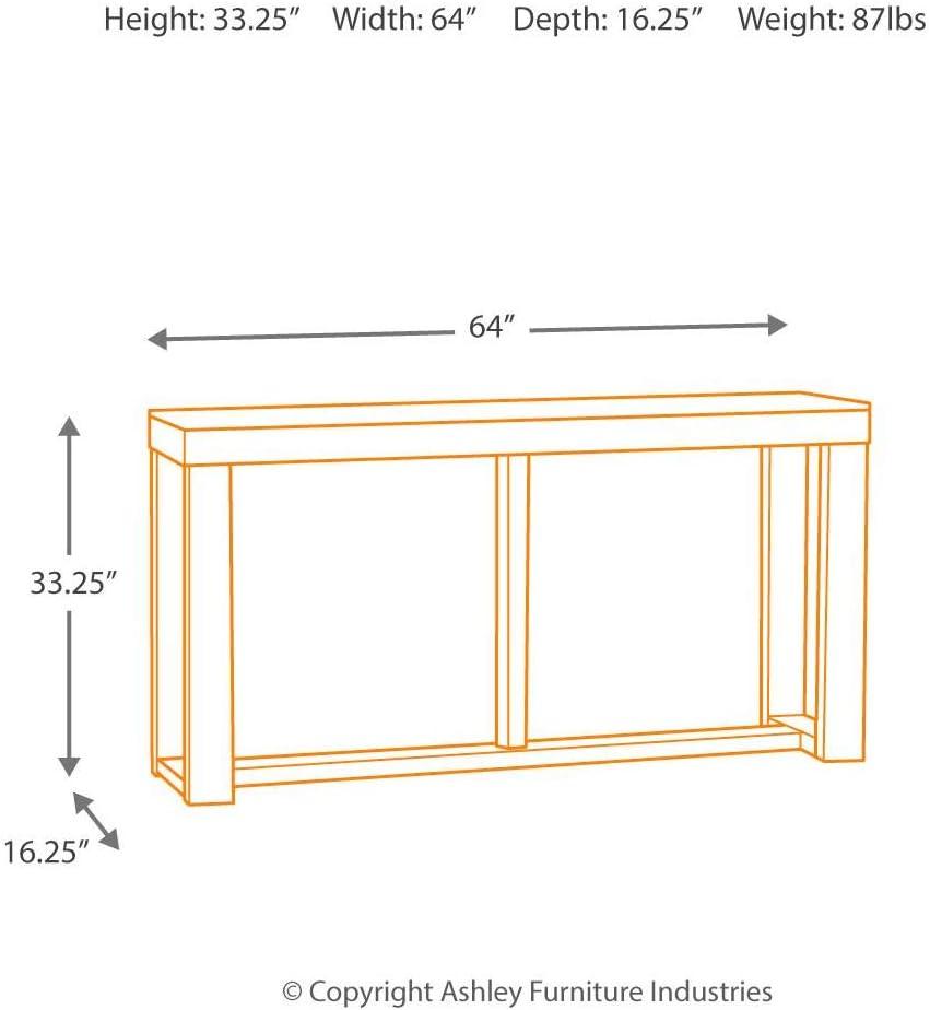 Signature Design by Ashley Contemporary Watson Sofa/Console Table  Dark Brown