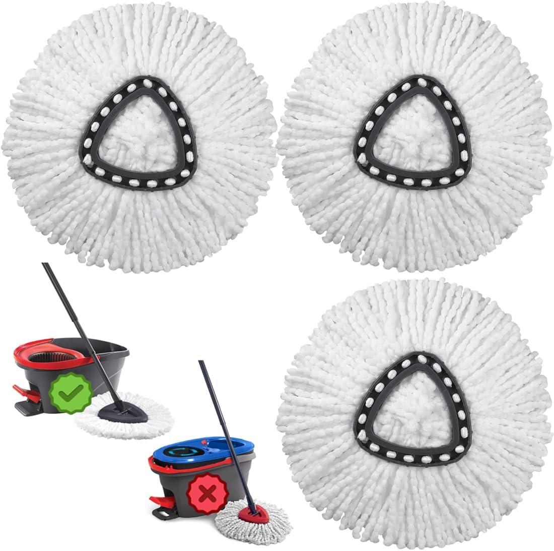 3 Pack Spin Mop Refill - Replacement Head Compatible with O cedar, Microfiber Spin Mop Refills,clean the floor. Easy Floor Cleaning Mop Head Replacement - Bonison