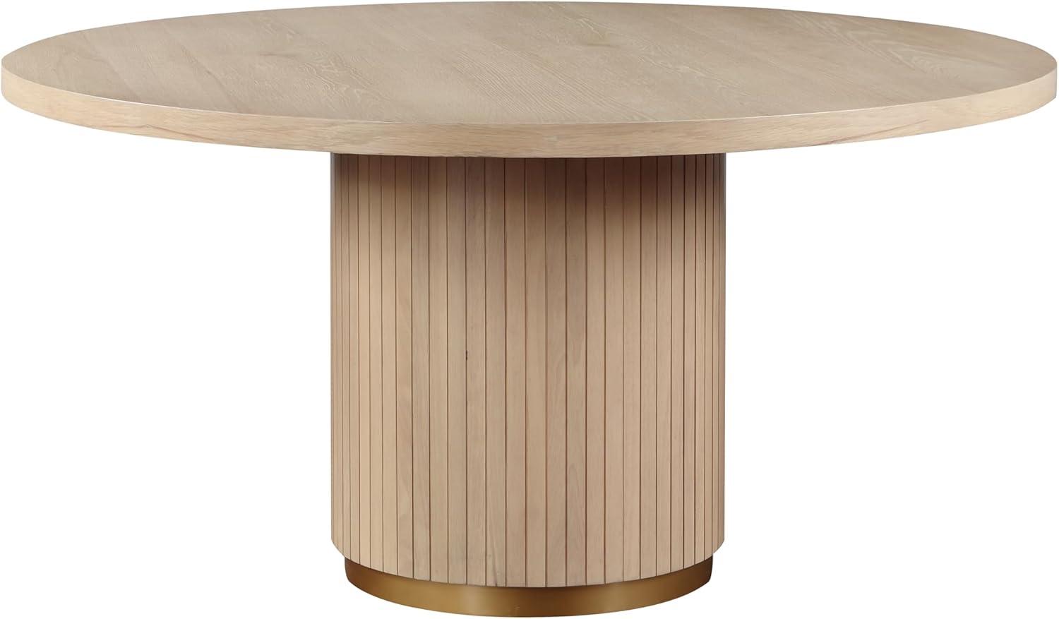 Lilola Home 59" Rectangle Pedestal Dining Table, Oak