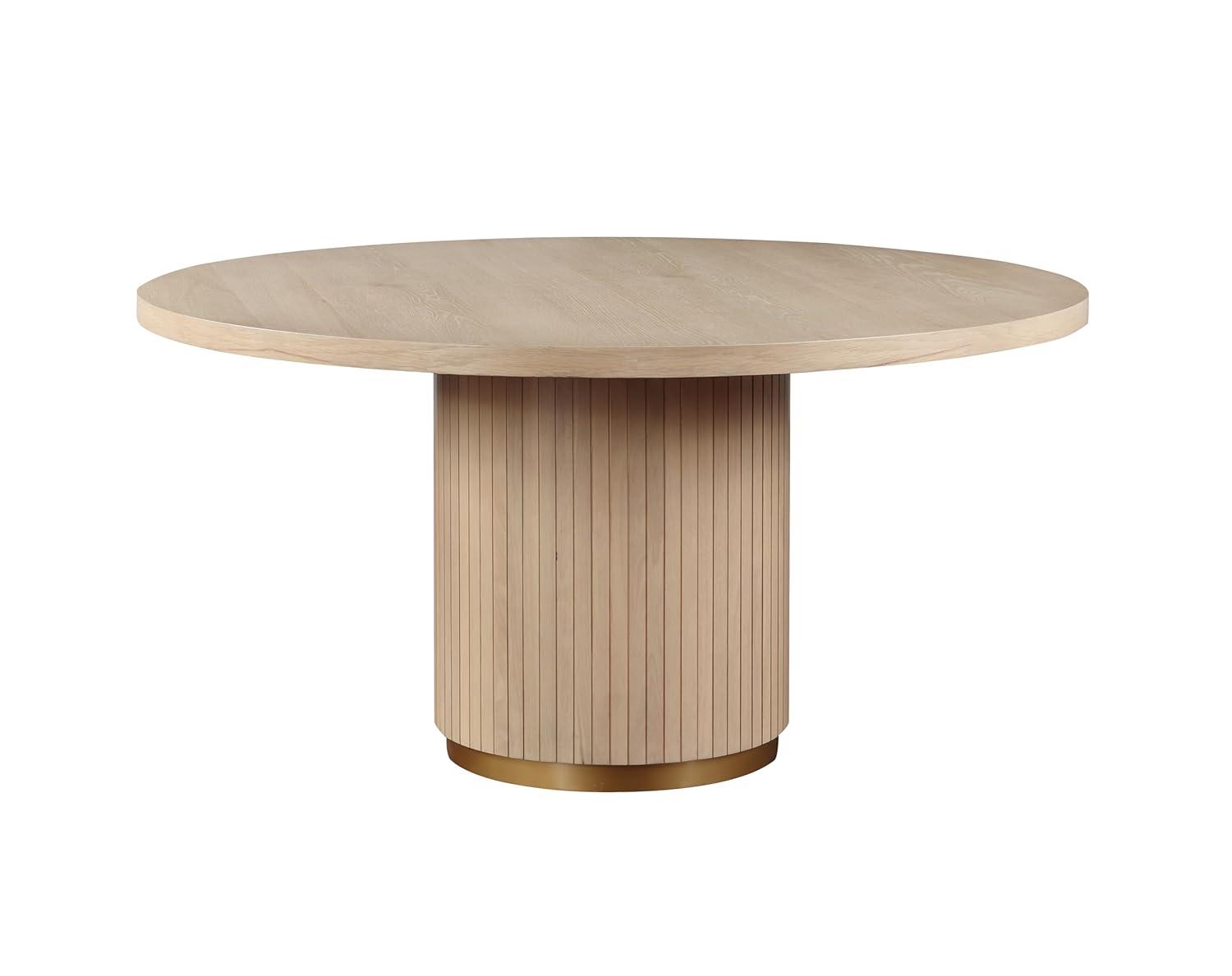 Lilola Home 59" Rectangle Pedestal Dining Table, Oak