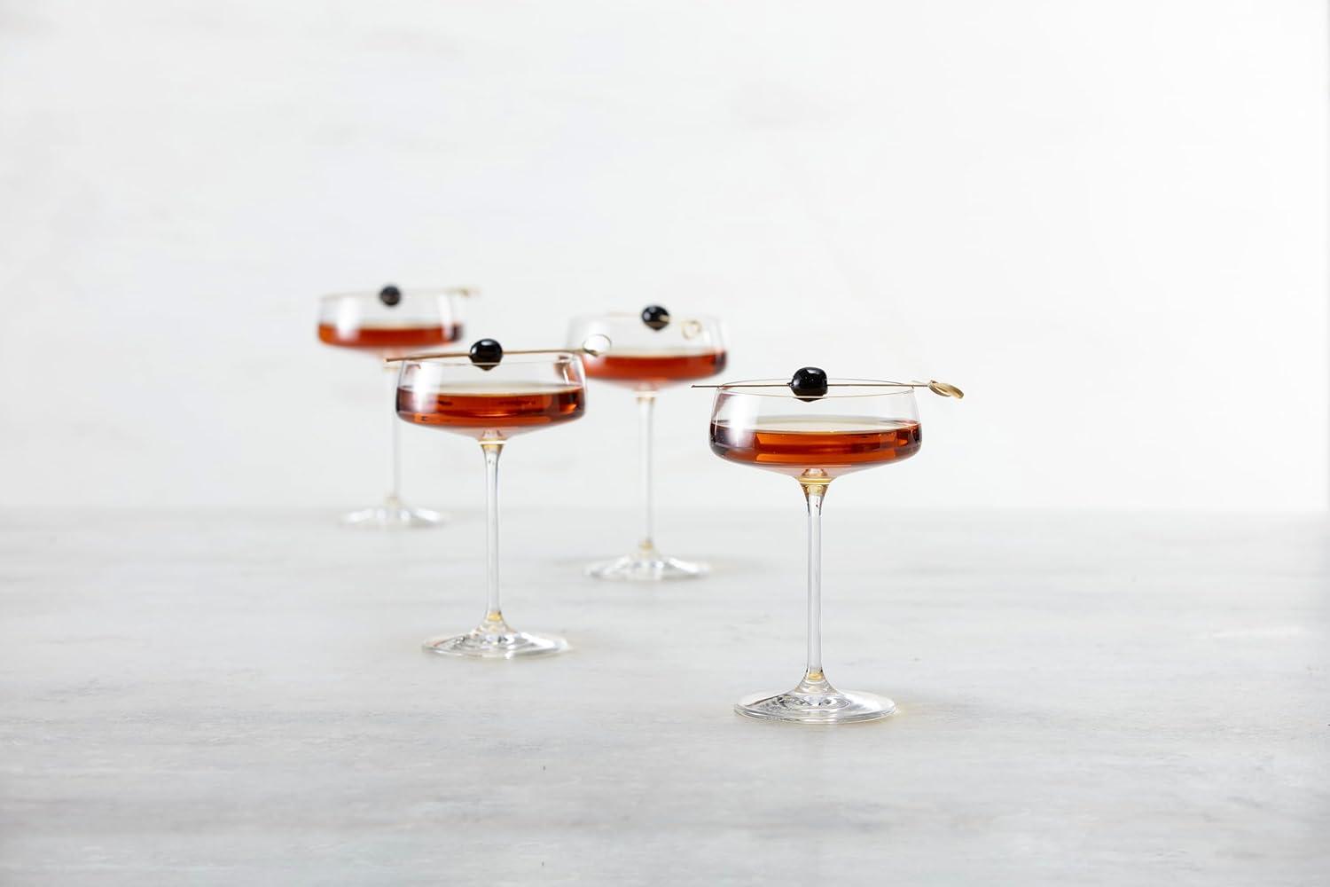 Elegant Clear Tritan Crystal Coupe Cocktail Glass Set