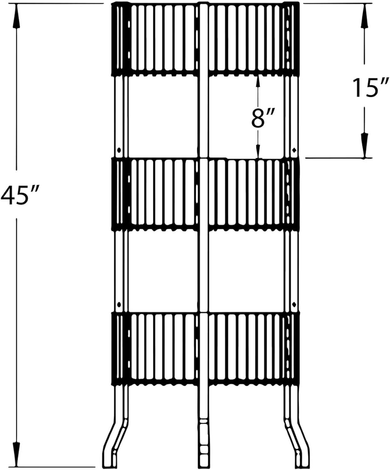 Azar Displays Three-Tiered Large White Wire Bin