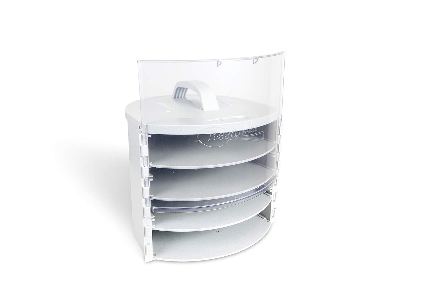 Clear BPA-Free Round Pie and Cake Storage Box with Adjustable Shelves