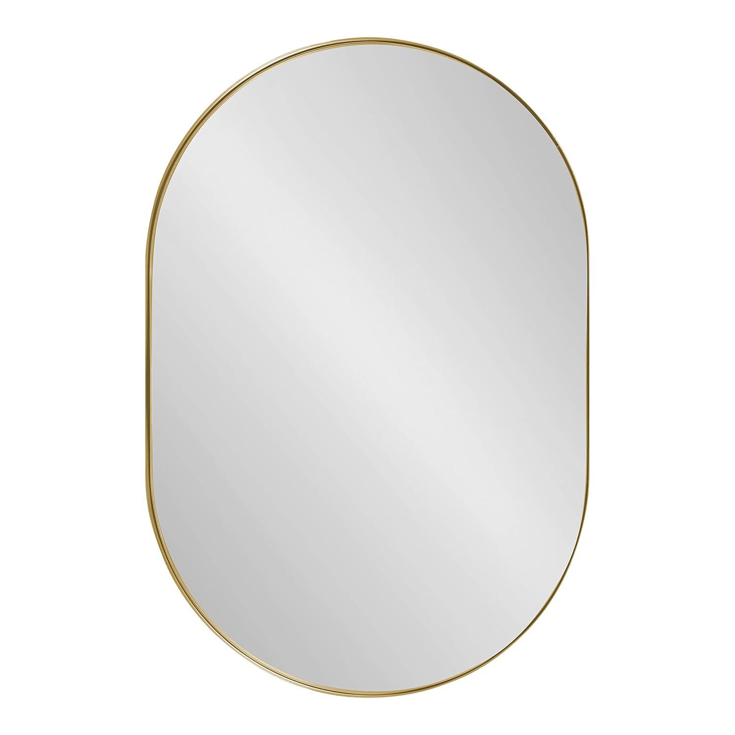 Kate and Laurel Rollo Capsule Framed Wall Mirror, Gold 20x30