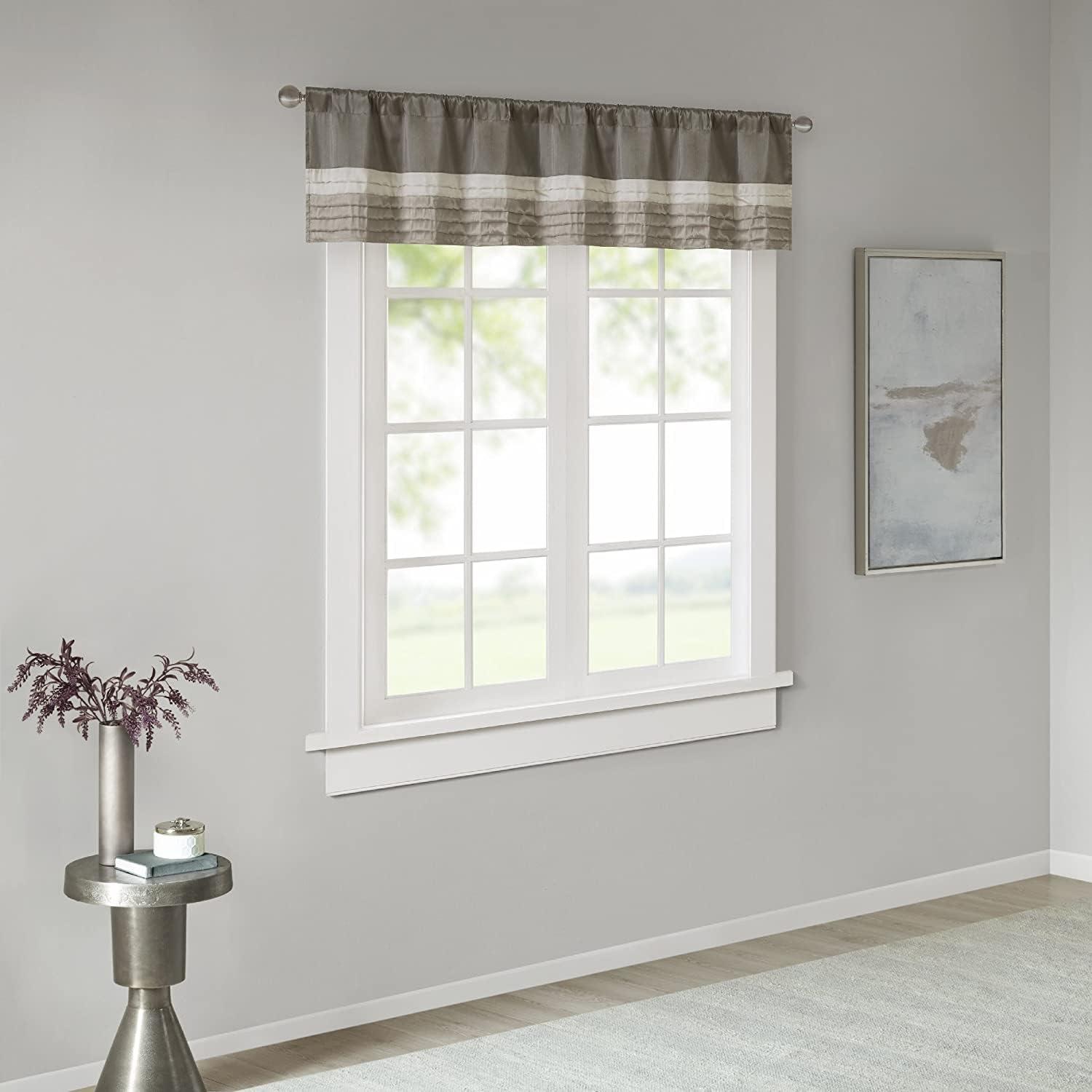 Madison Park Amherst Polyoni Pintuck Single Window Valance