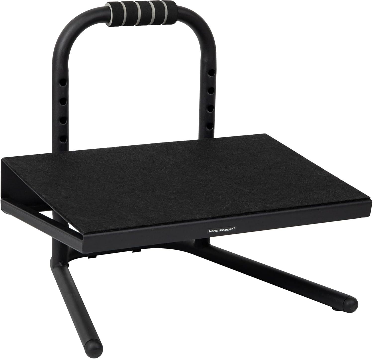 Mind Reader Foot Rest, Under Desk at Work, Ergonomic, Height Adjustable, Office, Metal, 15"L x 14.25"W x 14.5"H