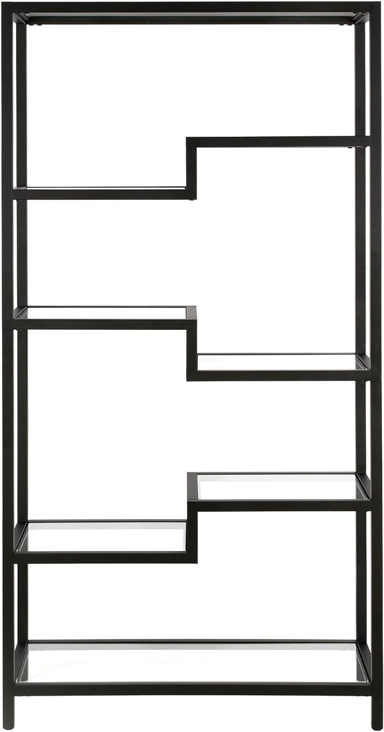 Johann 68" Blackened Bronze Geometric Metal Bookcase